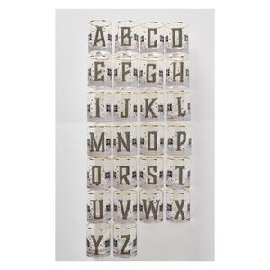 Anthropologie • Six “K” Bistro Tile Glass • Set of 6